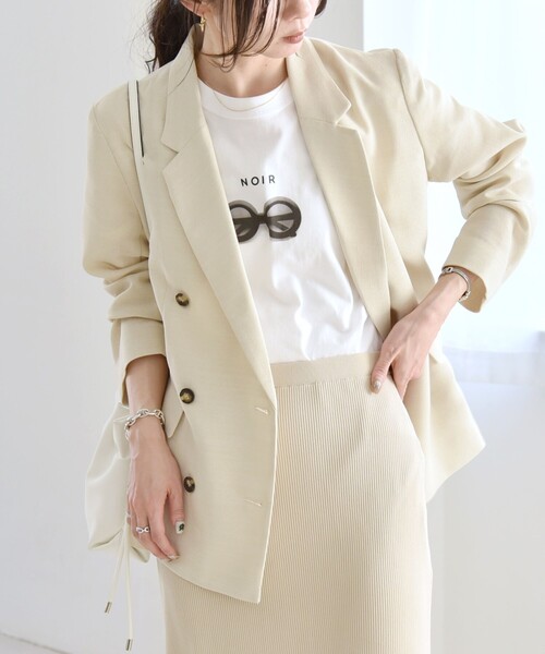 セール】quaranciel:〈手洗い可能〉メッシュ ダブルブレスト