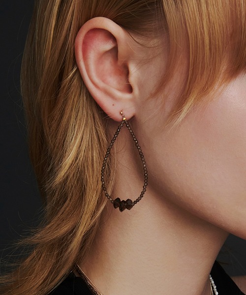 les bonbon(ルボンボン)の「【les bon bon】haze oval pierce/ヘイズ オーバル ピアス BOB641(ピアス(両耳用)・レディース・ブラウン・FREE)」の1枚目の写真