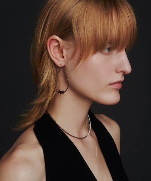 les bonbon(ルボンボン)の「【les bon bon】haze oval pierce/ヘイズ オーバル ピアス BOB641(ピアス(両耳用)・レディース・ブラウン・FREE)」の2枚目の写真