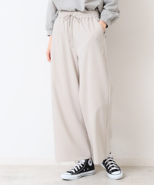 Dessin(デッサン)の「【ウエストゴム・洗える】ドロストリラックスパンツ(XS~L)(その他パンツ・レディース・ナチュラル/グレー/ネイビー/ダークオリーブ・03/02/01/00)」の1枚目の写真