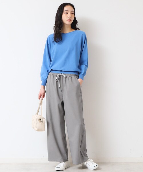 Dessin(デッサン)の「【ウエストゴム・洗える】ドロストリラックスパンツ(XS~L)(その他パンツ・レディース・ナチュラル/グレー/ネイビー/ダークオリーブ・03/02/01/00)」の7枚目の写真