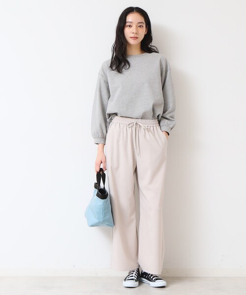 Dessin(デッサン)の「【ウエストゴム・洗える】ドロストリラックスパンツ(XS~L)(その他パンツ・レディース・ナチュラル/グレー/ネイビー/ダークオリーブ・03/02/01/00)」の14枚目の写真