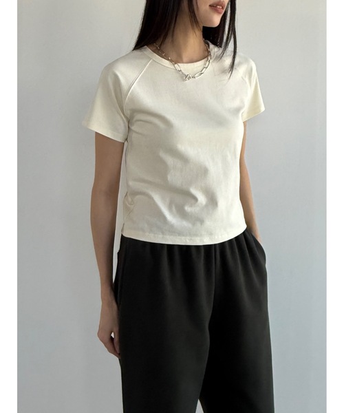 Didot.showroom(ディドット ショールーム)の「ラグランクロップT(Tシャツ/カットソー・レディース・パープル/ブラウン/アイボリー/ブラック/イエロー系その他/ヘザーグレー・FREE)」の6枚目の写真