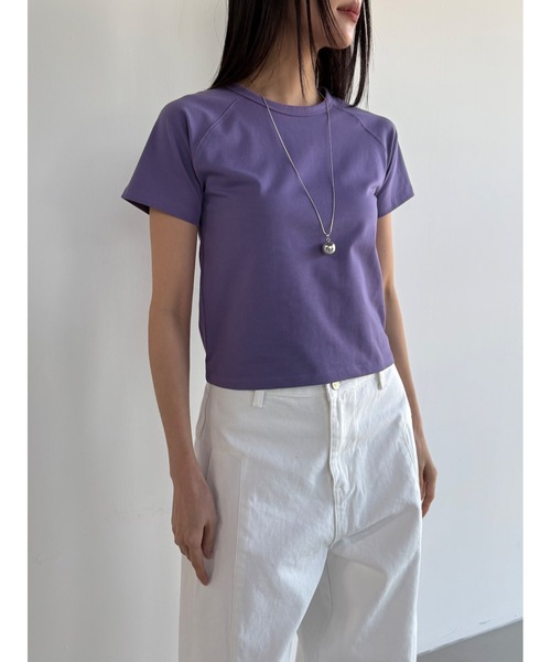 Didot.showroom(ディドット ショールーム)の「ラグランクロップT(Tシャツ/カットソー・レディース・パープル/ブラウン/アイボリー/ブラック/イエロー系その他/ヘザーグレー・FREE)」の22枚目の写真