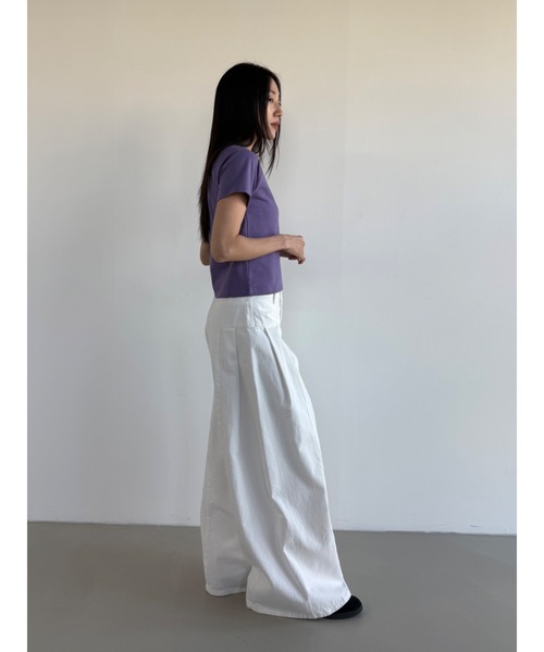 Didot.showroom(ディドット ショールーム)の「ラグランクロップT(Tシャツ/カットソー・レディース・パープル/ブラウン/アイボリー/ブラック/イエロー系その他/ヘザーグレー・FREE)」の9枚目の写真