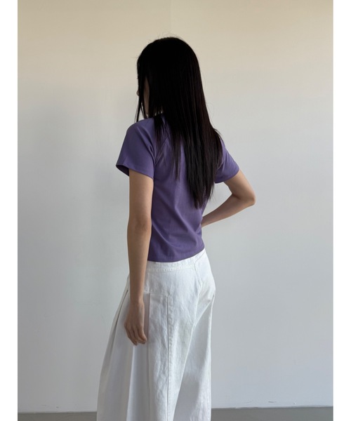Didot.showroom(ディドット ショールーム)の「ラグランクロップT(Tシャツ/カットソー・レディース・パープル/ブラウン/アイボリー/ブラック/イエロー系その他/ヘザーグレー・FREE)」の10枚目の写真