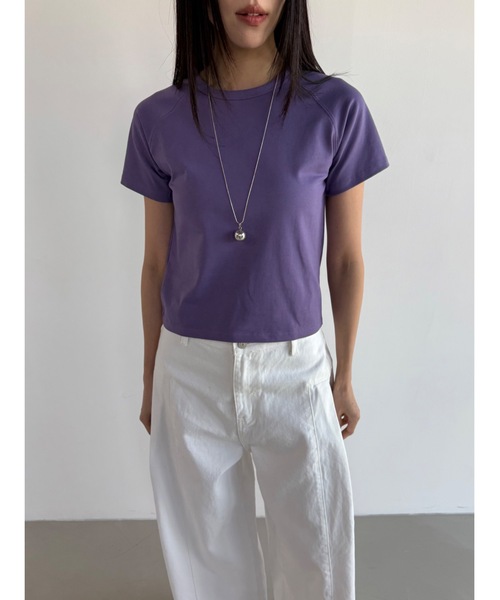 Didot.showroom(ディドット ショールーム)の「ラグランクロップT(Tシャツ/カットソー・レディース・パープル/ブラウン/アイボリー/ブラック/イエロー系その他/ヘザーグレー・FREE)」の7枚目の写真