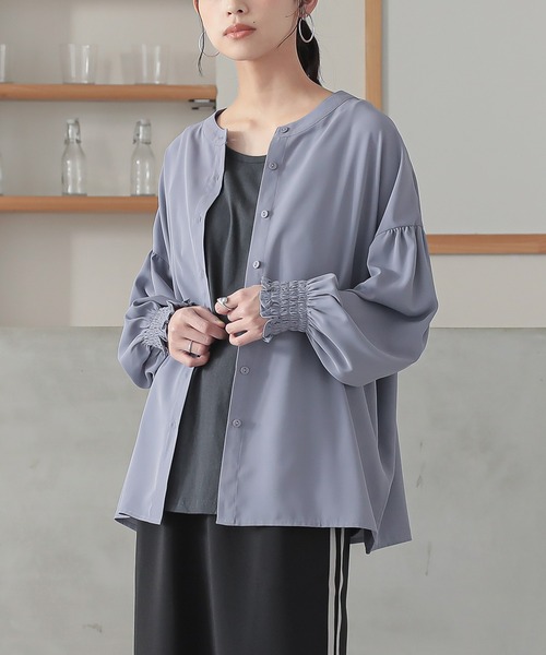 n'OrLABEL（ノアールレーベル）の「『前後2wayブラウス』（シャツ/ブラウス・レディース・オフホワイト/ブルー/ブラック/ピンク・2/1）」の3枚目の写真