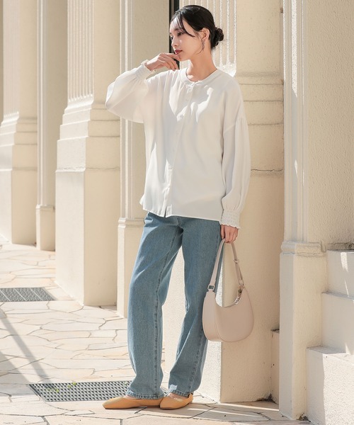 n'OrLABEL（ノアールレーベル）の「『前後2wayブラウス』（シャツ/ブラウス・レディース・オフホワイト/ブルー/ブラック/ピンク・2/1）」の12枚目の写真