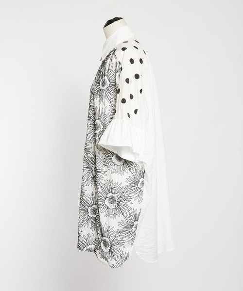 gomme（ゴム）の「フラワーエンブロ　スクエアブラウス2（シャツ/ブラウス・レディース・ブラック/ホワイト・MEDIUM）」の16枚目の写真