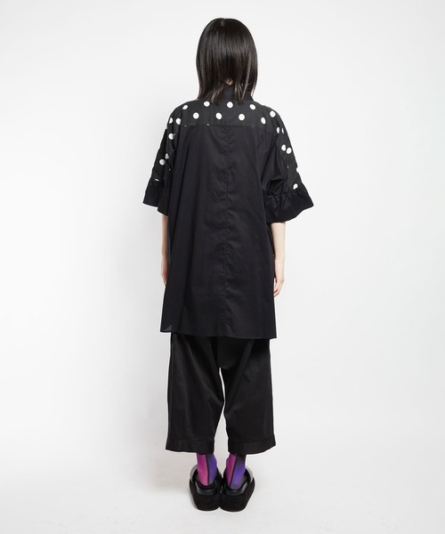 gomme（ゴム）の「フラワーエンブロ　スクエアブラウス2（シャツ/ブラウス・レディース・ブラック/ホワイト・MEDIUM）」の9枚目の写真