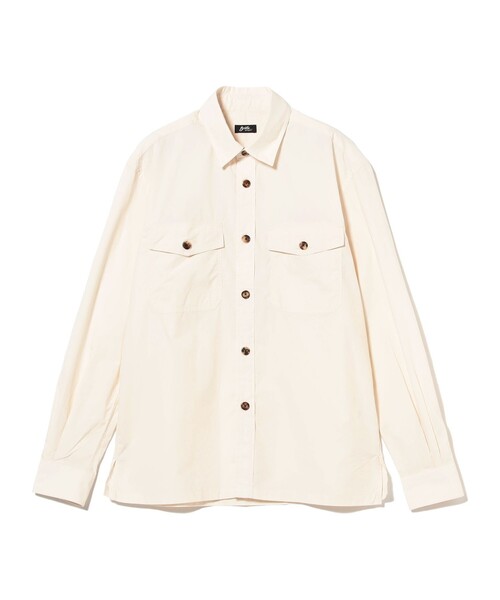 BRILLA per il gusto（ブリッラペルイルグースト）の「コットンタイプライター ダブルポケット オーバーシャツ（シャツ/ブラウス・メンズ・ネイビー/ナチュラル/ベージュ・S/M/XL/L）」の2枚目の写真