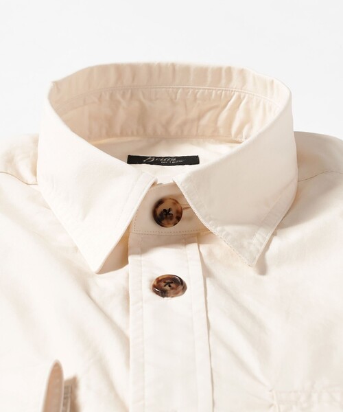 BRILLA per il gusto（ブリッラペルイルグースト）の「コットンタイプライター ダブルポケット オーバーシャツ（シャツ/ブラウス・メンズ・ネイビー/ナチュラル/ベージュ・S/M/XL/L）」の5枚目の写真