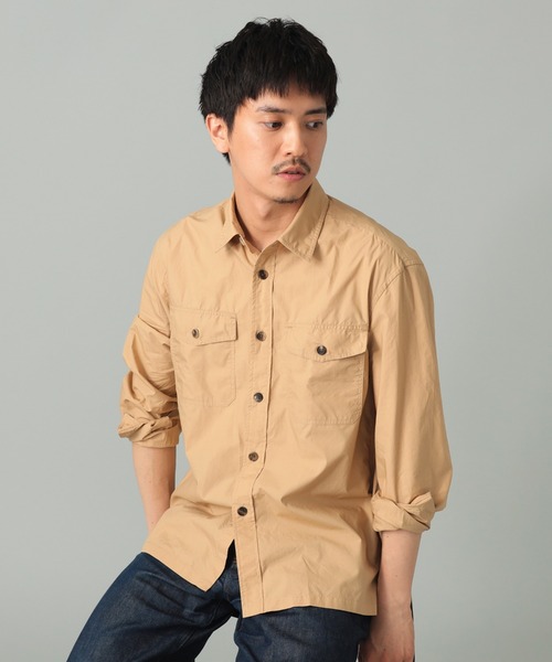BRILLA per il gusto（ブリッラペルイルグースト）の「コットンタイプライター ダブルポケット オーバーシャツ（シャツ/ブラウス・メンズ・ネイビー/ナチュラル/ベージュ・S/M/XL/L）」の21枚目の写真