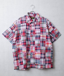 【T9】【UNIVERD72/ユニバード72】MADRAS PATCH WORK S/S SHIRTS マドラス パッチワーク ショートスリーブ シャツ 41045