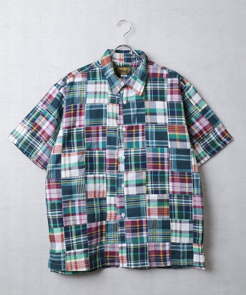 INNOCENT(イノセント)の「【T9】【UNIVERD72/ユニバード72】MADRAS PATCH WORK S/S SHIRTS マドラス パッチワーク ショートスリーブ シャツ 41045(シャツ/ブラウス・メンズ・レッド/グリーン/ブルー/ナチュラル・MEDIUM/LARGE/X-LARGE)」の3枚目の写真
