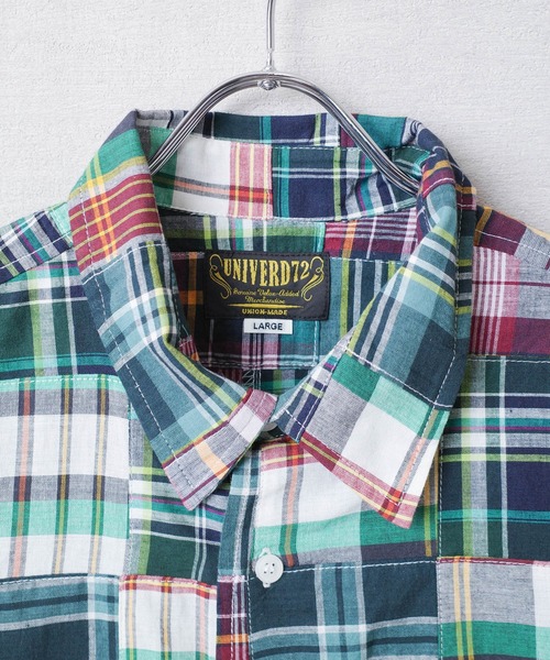 INNOCENT(イノセント)の「【T9】【UNIVERD72/ユニバード72】MADRAS PATCH WORK S/S SHIRTS マドラス パッチワーク ショートスリーブ シャツ 41045(シャツ/ブラウス・メンズ・レッド/グリーン/ブルー/ナチュラル・MEDIUM/LARGE/X-LARGE)」の16枚目の写真