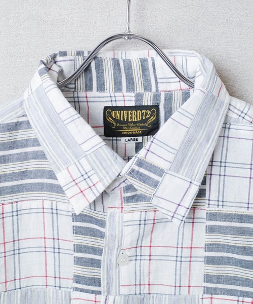 INNOCENT(イノセント)の「【T9】【UNIVERD72/ユニバード72】MADRAS PATCH WORK S/S SHIRTS マドラス パッチワーク ショートスリーブ シャツ 41045(シャツ/ブラウス・メンズ・レッド/グリーン/ブルー/ナチュラル・MEDIUM/LARGE/X-LARGE)」の11枚目の写真