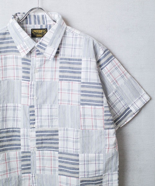 INNOCENT(イノセント)の「【T9】【UNIVERD72/ユニバード72】MADRAS PATCH WORK S/S SHIRTS マドラス パッチワーク ショートスリーブ シャツ 41045(シャツ/ブラウス・メンズ・レッド/グリーン/ブルー/ナチュラル・MEDIUM/LARGE/X-LARGE)」の9枚目の写真