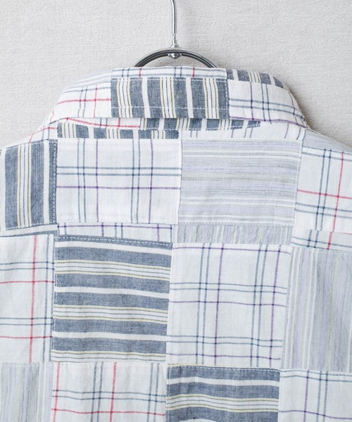 INNOCENT(イノセント)の「【T9】【UNIVERD72/ユニバード72】MADRAS PATCH WORK S/S SHIRTS マドラス パッチワーク ショートスリーブ シャツ 41045(シャツ/ブラウス・メンズ・レッド/グリーン/ブルー/ナチュラル・MEDIUM/LARGE/X-LARGE)」の6枚目の写真
