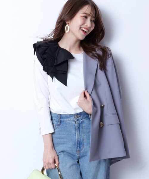 JUSGLITTY（ジャスグリッティー）の「サイドフリルカットソー（T