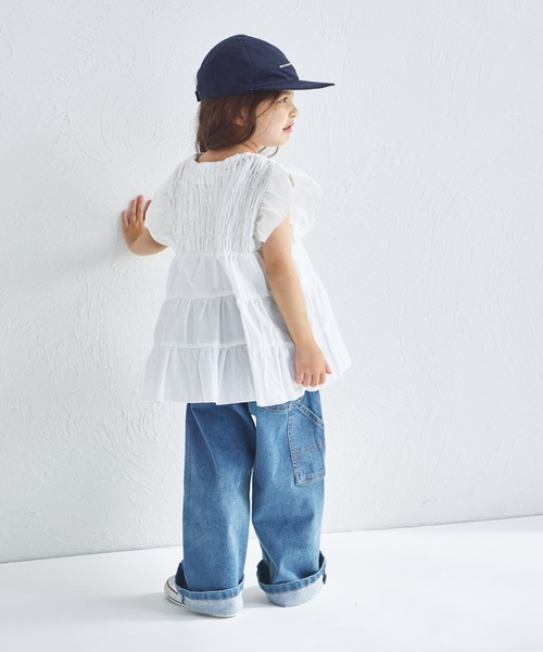 pairmanon（ペアマノン）の「【綿100%】【リンクコーデ】ティアード コットン チュニック キッズサイズ（チュニック・キッズ・ブラック/ホワイト/グリーン系その他・90/120/130/150/140/100/110）」の7枚目の写真