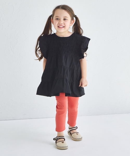 pairmanon（ペアマノン）の「【綿100%】【リンクコーデ】ティアード コットン チュニック キッズサイズ（チュニック・キッズ・ブラック/ホワイト/グリーン系その他・90/120/130/150/140/100/110）」の18枚目の写真