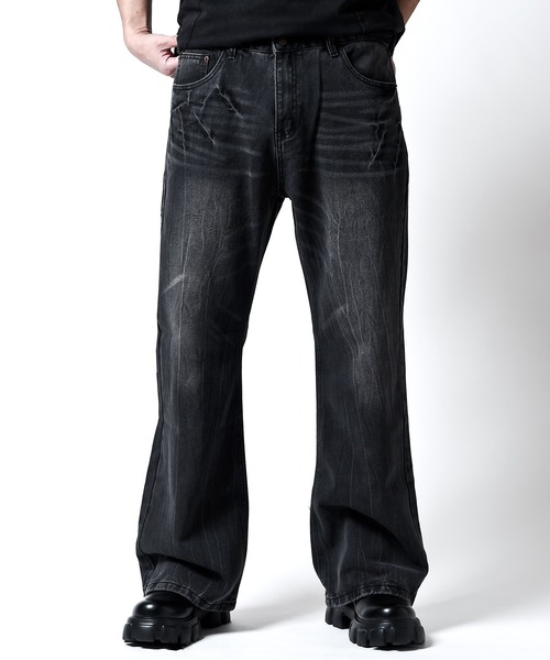 セール】HEDGEHOG ブラストウォッシュ ブーツカット デニムパンツ