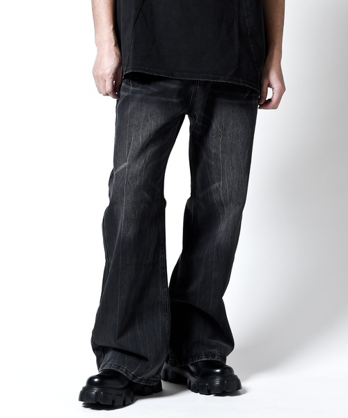 セール】HEDGEHOG ブラストウォッシュ ブーツカット デニムパンツ