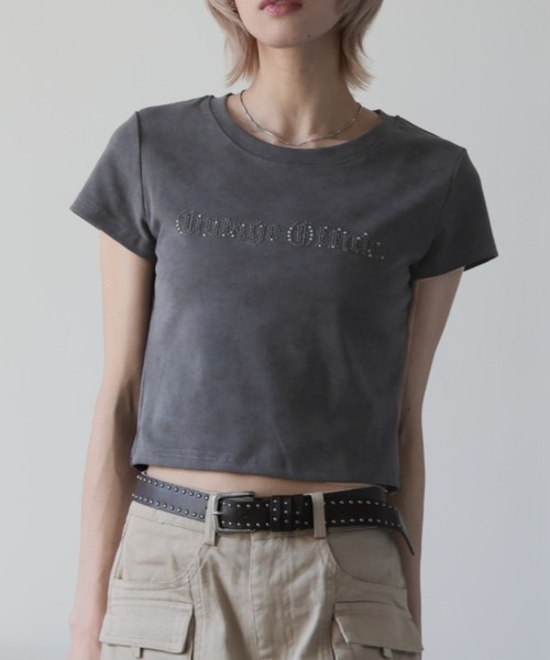 Ulysses(ユリシス)の「スタッズ付きロゴTシャツ(Tシャツ/カットソー・レディース・ホワイト/ベージュ/グレー・F)」の3枚目の写真