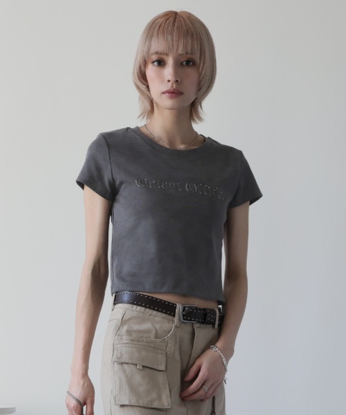Ulysses(ユリシス)の「スタッズ付きロゴTシャツ(Tシャツ/カットソー・レディース・ホワイト/ベージュ/グレー・F)」の20枚目の写真