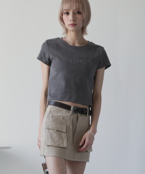 Ulysses(ユリシス)の「スタッズ付きロゴTシャツ(Tシャツ/カットソー・レディース・ホワイト/ベージュ/グレー・F)」の21枚目の写真