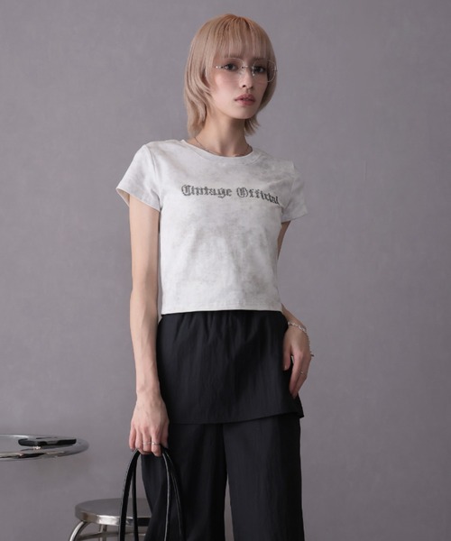 Ulysses(ユリシス)の「スタッズ付きロゴTシャツ(Tシャツ/カットソー・レディース・ホワイト/ベージュ/グレー・F)」の5枚目の写真