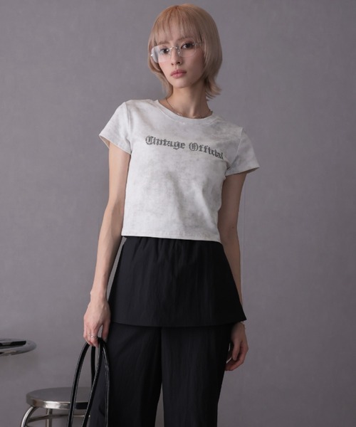 Ulysses(ユリシス)の「スタッズ付きロゴTシャツ(Tシャツ/カットソー・レディース・ホワイト/ベージュ/グレー・F)」の6枚目の写真