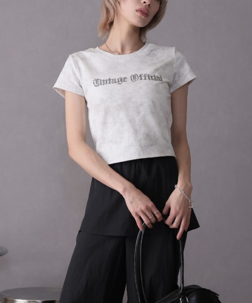 Ulysses(ユリシス)の「スタッズ付きロゴTシャツ(Tシャツ/カットソー・レディース・ホワイト/ベージュ/グレー・F)」の7枚目の写真