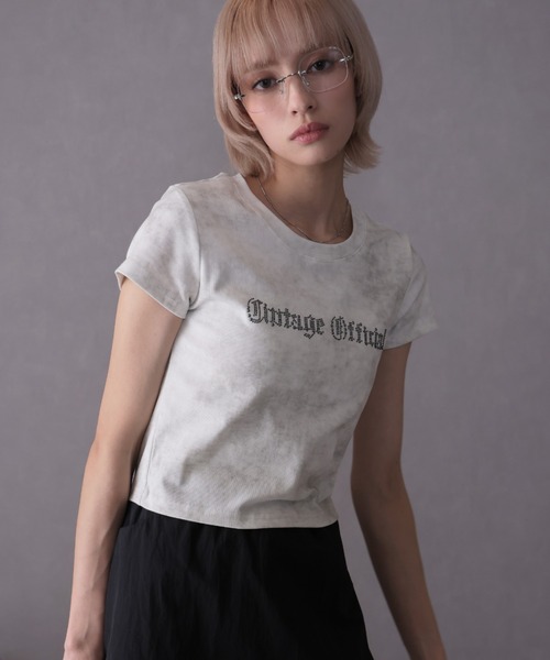Ulysses(ユリシス)の「スタッズ付きロゴTシャツ(Tシャツ/カットソー・レディース・ホワイト/ベージュ/グレー・F)」の8枚目の写真
