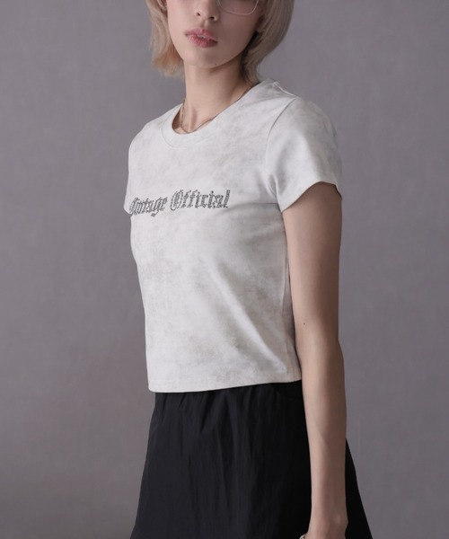 Ulysses(ユリシス)の「スタッズ付きロゴTシャツ(Tシャツ/カットソー・レディース・ホワイト/ベージュ/グレー・F)」の9枚目の写真