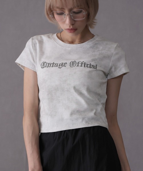 Ulysses(ユリシス)の「スタッズ付きロゴTシャツ(Tシャツ/カットソー・レディース・ホワイト/ベージュ/グレー・F)」の10枚目の写真