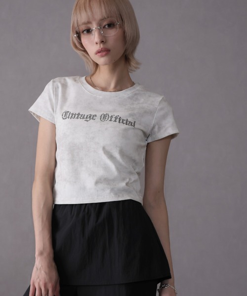 Ulysses(ユリシス)の「スタッズ付きロゴTシャツ(Tシャツ/カットソー・レディース・ホワイト/ベージュ/グレー・F)」の11枚目の写真