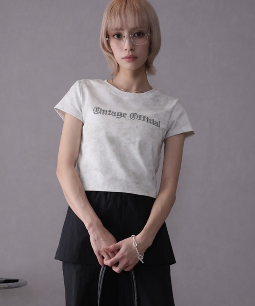 Ulysses(ユリシス)の「スタッズ付きロゴTシャツ(Tシャツ/カットソー・レディース・ホワイト/ベージュ/グレー・F)」の12枚目の写真