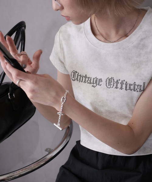 Ulysses(ユリシス)の「スタッズ付きロゴTシャツ(Tシャツ/カットソー・レディース・ホワイト/ベージュ/グレー・F)」の16枚目の写真