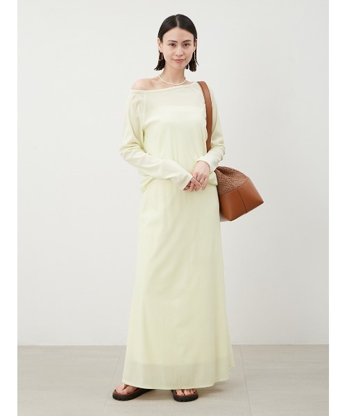 Mila Owen(ミラオーウェン)の「【セットアップ対応】【ウォッシャブル】フロッキーベロアナロースカート(スカート・レディース・チャコールグレー/ベージュ/ライム・0/1)」の4枚目の写真