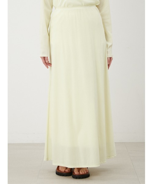 Mila Owen(ミラオーウェン)の「【セットアップ対応】【ウォッシャブル】フロッキーベロアナロースカート(スカート・レディース・チャコールグレー/ベージュ/ライム・0/1)」の5枚目の写真