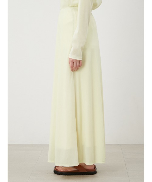 Mila Owen(ミラオーウェン)の「【セットアップ対応】【ウォッシャブル】フロッキーベロアナロースカート(スカート・レディース・チャコールグレー/ベージュ/ライム・0/1)」の6枚目の写真