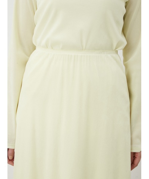 Mila Owen(ミラオーウェン)の「【セットアップ対応】【ウォッシャブル】フロッキーベロアナロースカート(スカート・レディース・チャコールグレー/ベージュ/ライム・0/1)」の8枚目の写真