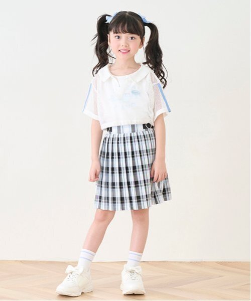 サイドハートベルト　チェックプリーツスカパン