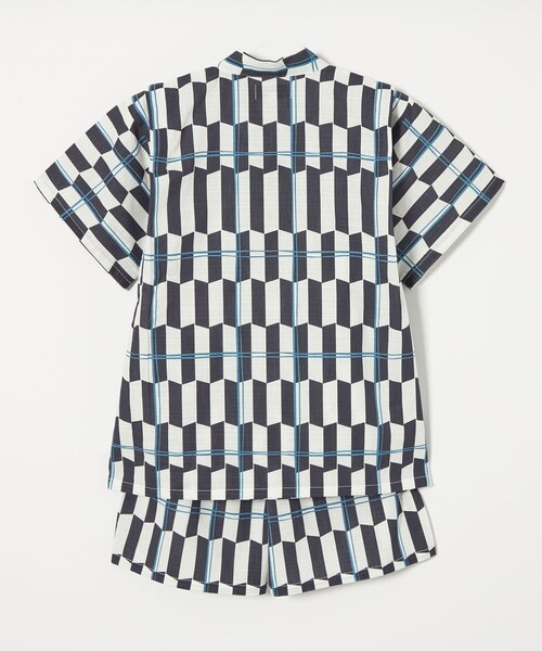green label relaxing（グリーンレーベルリラクシング）の「甚平 モダン幾何学 チェック/ キッズ（浴衣・キッズ・ブラウン/ネイビー・S/M/L）」の6枚目の写真