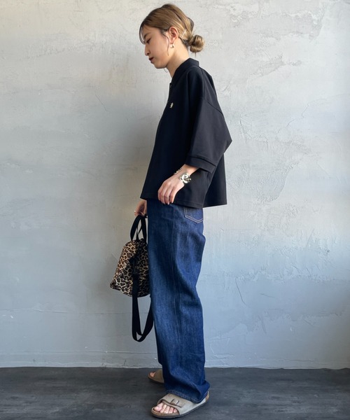 GYMPHLEX/ジムフレックス] ポロカラー ドルマンスリーブ プルオーバー