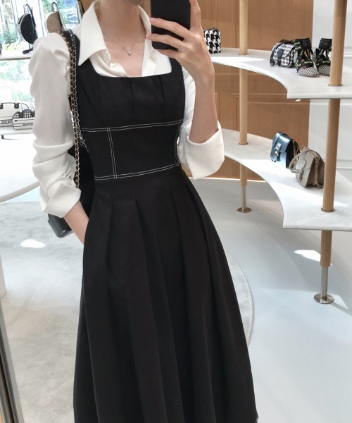 YUGA(ユーガ)の「YUGA_YGMC Square neck resort dress(ワンピース・レディース・ブラック/オフホワイト・M/S)」の20枚目の写真