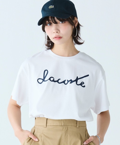 LACOSTE / ラコステ 【オンライン限定】LACOSTE スクリプトネームロゴ  ルーズシルエットハーフスリーブTシャツ オンライン限定】LACOSTE スクリプトネームロゴ ルーズ